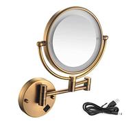 OVLIIYWZY Specchio cosmetico da Bagno, Illuminazione per Specchio cosmetico montata a Parete da 8 Pollici, Pulsanti on/off rotanti dello Specchio cosm