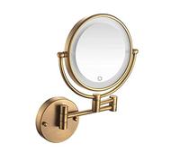 OVLIIYWZY Specchio da Bagno per la casa, Specchio per Trucco con Luce a LED a Parete Touch Screen Ruotabile a 360 ° Specchio per Trucco su Due Lati Ba