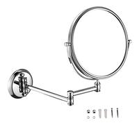 OVLIIYWZY Specchio per Il Trucco del Bagno, Specchio da Barba ingranditore a Parete a Doppia Faccia in Ottone con Finitura Cromata da 8 Pollici, Specc