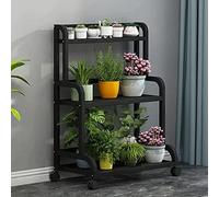 OVLIIYWZY Supporto per Piante da Interno Supporto per Piante Rotolante a 3 Livelli, Scaffale per Piante a Scala Portafiori con Ruote E Freni, Supporto per Stoccaggio in M