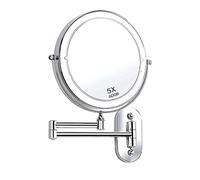 OVLIIYWZY Vari specchi, Specchio per Trucco con Luce a LED a Parete Specchio cosmetico di espansione Specchio cosmetico bifacciale Girevole a 360 °