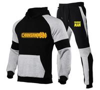 Ovlize Chains-aw Man Uomo Tuta Da Ginnastica, Sportiva Set Pullover Felpa, Pantaloni 2 Pezzi Tute, Felpa(Multi 2,S)