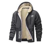 Ovlize Felpa Uomo con Zip Da.ci-a, Felpa Leggera Zipper con Tasche, Felpa a Manica Lunga Cappotti, Felpato(Dark Grey,S)