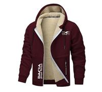Ovlize Felpa Uomo con Zip Da.ci-a, Felpa Leggera Zipper con Tasche, Felpa a Manica Lunga Cappotti, Felpato(Dark Red,S)
