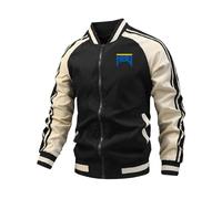 Ovlize Giacche Estive Uomo Hu.sa.be.rg, Giubbotto Leggere Casual con Zipper e Tasche, Giacche Leggero Retro da Unisex, Sportivo(Black,L)