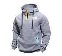 Ovlize Pullover in Jersey Leggera Uomo Da.ci-a, con Cappuccio Fodera Calda Giacca Invernale, Felpa Cappuccio per Uomo e Ragazzo, Lunghe(LightGrey,3XL)