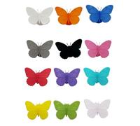 OVNSHVN 12 ciondoli per bicchieri da vino in silicone, riutilizzabili, in 12 colori, a forma di farfalla, per etichettare i bicchieri da vino