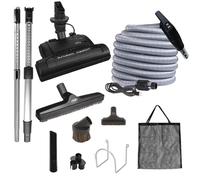 OVO KIT-HV35.CD, kit deluxe per aspirapolvere centrale, tubo ad alta tensione da 10,7 m con codino, interruttore on-off sul manico, 6 altezze regolabili, spazzola per pavimenti da 30,5 cm e accessori,