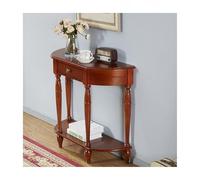 OVOGGPAN Consolle a mezzaluna con cassetto e ripiano, tavolo da ingresso in legno, tavolini da divano semicircolari per corridoio, soggiorno e ingresso(Cherry,120cm/47.2in)