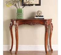 OVOGGPAN Consolle a mezzaluna, tavolino d'accento in legno massello per l'ingresso, elegante tavolino stretto per corridoio, soggiorno e foyer(Cherry color,95cm/37.4in)