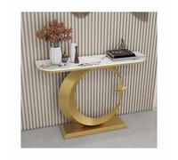 OVOGGPAN Consolle moderna per ingresso con piano in lastra di pietra spessa, robusto tavolino per corridoio, ideale per soggiorno, camera da letto e ingresso(Gold+brown,120cm/47.2in)