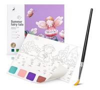OVOISSTIY Dipingi con Libri ad Acqua per Bambini, Pittura Ad Acquerello per Bambini 20 Pagine di Fiaba Estiva, Album da Colorare ad Acquerello con Pennello, Regalo Artistico Infantile