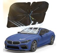 OVOISSTIY Parasole Auto Parabrezza Interno, Ombrello Parasole Auto con asse rotante, 140X75 cm Pieghevole Parasole Auto, Protezione UV, per la Maggior Parte delle Auto, SUV, Camion