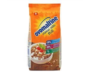 Ovomaltine Crunchy Protein Muesli Plus - Croccante con farina d'avena - Miscela di cereali con 22% di proteine, un terzo in meno di zucchero e crunch incomparabile (1 x 300 g)