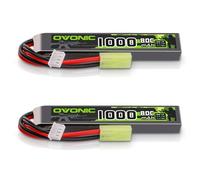OVONIC 3S Lipo - Batteria Lipo 11,1 V, 80 C, 1000 mAh, con mini spina TMY per Airsoft Guns (2 pezzi)
