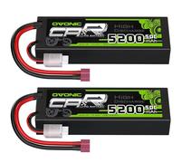 OVONIC Batteria Lipo 2s 5200mAh 50C 7.4V Custodia Rigida con Connettore a T stile Dean per aereo RC RC Elicottero RC Auto RC Barca Hobby (2 packs)