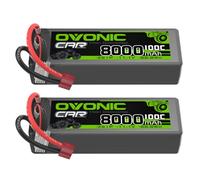 OVONIC Batteria Lipo 3s 11.1V 8000mAh 100C con spina Deans T per auto, FPV UAV RC, barca, aereo, elicottero multirotore (2 pezzi)