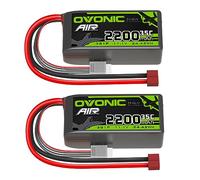 OVONIC Batteria Lipo 3s 35C 2200mAh 11.1V Batteria Short Pack con Deans per RC Heli Aereo Quadcopter RC Auto Multi-Motore Elicottero Fai da Te Hobby (2 pezzi)