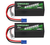 OVONIC Batteria Lipo 4S 6000 mAh 100 C 14,8 V RC con attacco EC5 per RC auto, barca, camion, buggy Associated Team DIY Hobby(2 pezzi)