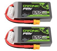 OVONIC Batteria Lipo 80C 650mAh 11.1V con XT30 per RC aereo quadcopter elicottero FPV Racing Drone (2PCS)