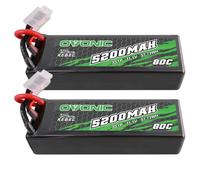 OVONIC Batteria Lipo RC, 80C, 5200 mAh, 11,1 V, con spina EC5, custodia rigida per RC Car Monster Truck RC Truggy Buggy RC Truck Hobby(2 pezzi)