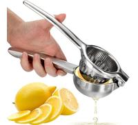 OVOS Spremiagrumi spremiagrumi realizzato in robusto acciaio inox 18/10, spremiagrumi e lime, per il massimo risultato, senza BPA e lavabile in lavastoviglie (argento)