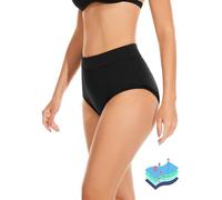 OVRUNS Costumi da Bagno Periodo Donna Mestruale Slip da Bagno Vita Alta Protettive Slip Bikini, Nero, XXS