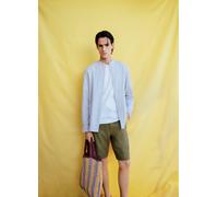 OVS, Bermuda Verdi In Misto Lino E Cotone A Cinque Tasche, Uomo, Verde, Taglia: 50
