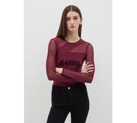 OVS, Body A Maniche Lunghe In Mesh Con Stampa B.angel X Mare Fuori, Donna, Rosso, Taglia: M