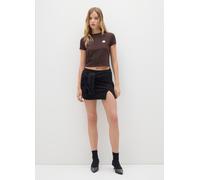 OVS, Crop Top In Puro Cotone Marrone Fitted, Donna, Marrone, Taglia: M