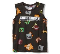 OVS Kids Canotta Nera in Puro Cotone da Bambino con Stampe Minecraft