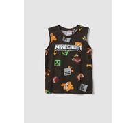 OVS KIDS, Canotta Nera In Puro Cotone Da Bambino Con Stampe Minecraft, Nero, Taglia: 5-6