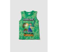 OVS Kids Canotta Verde in Puro Cotone da Bambino con Stampe Minecraft