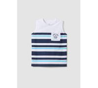 OVS KIDS, Canottiera Bianca A Righe Blu In Puro Cotone Da Bambino Regular Fit, Multicolor, Taglia: 8-9