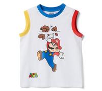 OVS Kids Canottiera in Puro Cotone Bianco da Bambino con Super Mario