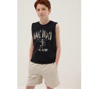 OVS KIDS, Completo Blu E Beige In Puro Cotone Con Canotta E Shorts, Bambino, Nero, Taglia: 13-14