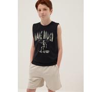 OVS KIDS, Completo Blu E Beige In Puro Cotone Con Canotta E Shorts, Bambino, Nero, Taglia: 14-15