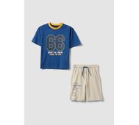 OVS KIDS, Completo Blu E Beige In Puro Cotone Per Bambino Over Fit, Blu, Taglia: 8-9
