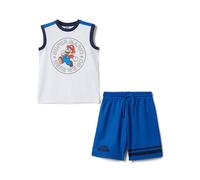 OVS KIDS Completo blu e bianco in puro cotone con top e shorts