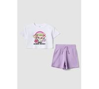 OVS KIDS, Completo Jogging Bianco E Viola In Puro Cotone Per Bambina Regular Fit, Multicolor, Taglia: 8-9