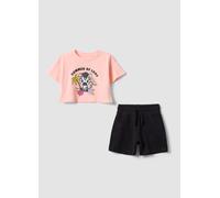 OVS KIDS, Completo Jogging Rosa E Nero In Puro Cotone Per Bambina Regular Fit, Multicolor, Taglia: 5-6