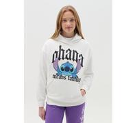 OVS KIDS, Felpa Con Cappuccio Stampa Stitch "ohana", Bambina, Bianco, Taglia: 14-15