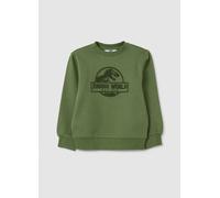 OVS KIDS, Felpa Da Bambino In Puro Cotone Verde Regular Fit Con Logo Jurassic World, Verde, Taglia: 3-4