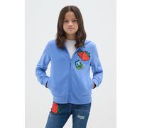 OVS KIDS, Felpa Full-zip Reup Con Patch Colorate In Cotone Bio, Bambina, Azzurro, Taglia: 12-13