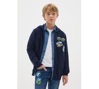 OVS KIDS, Felpa Full-zip Reup Con Patch Colorate In Cotone Bio, Bambino, Blu, Taglia: 12-13