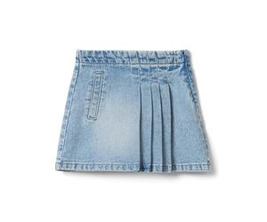 OVS Kids Gonna Denim Azzurra con Pieghe in Puro Cotone da Bambina