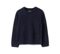OVS Kids Maglia Blu Girocollo con Cuori in Rilievo