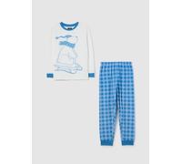 OVS KIDS, Pigiama Bianco E Azzurro In Pile, Bambino, Bianco, Taglia: 8-9