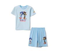 OVS Kids Pigiama Corto Azzurro in Puro Cotone da Bambino con Stampe Sonic
