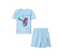 OVS Kids Pigiama Corto in Puro Cotone Azzurro da Bambino con Spiderman